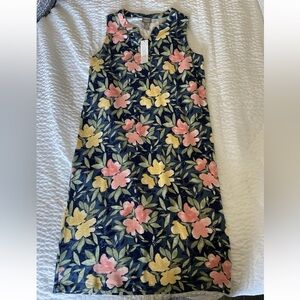 NWT Chicos Knee Length Floral Dress Sleeveless Summer Spring cotton modal